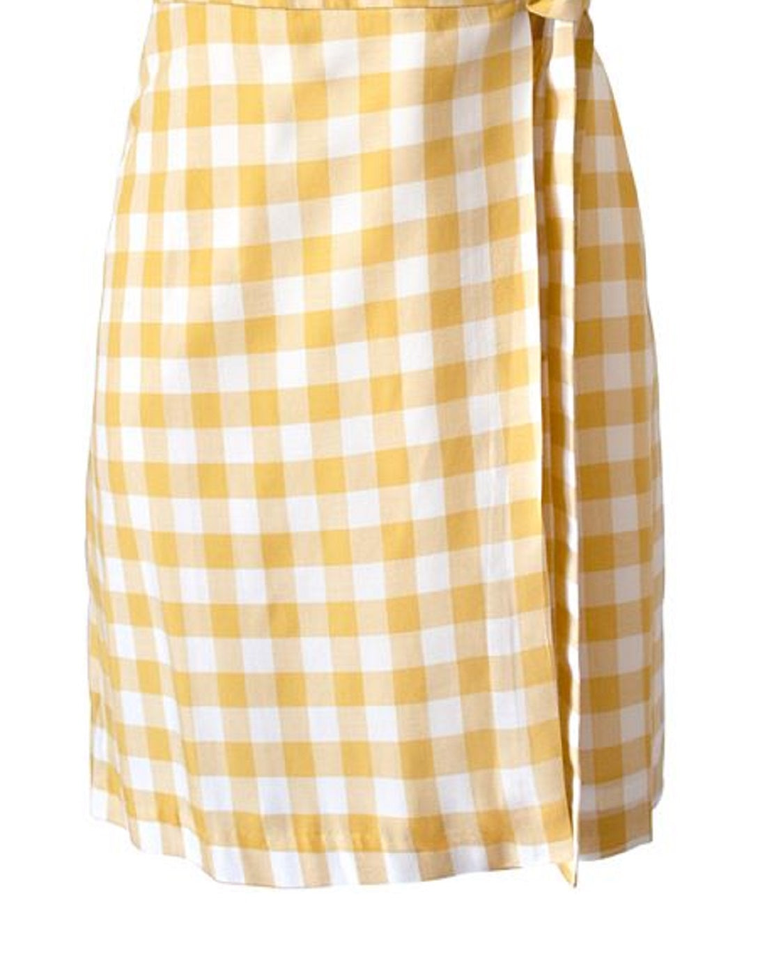 Vestido envelope xadrez feminino BCBGeneration amarelo tamanho médio