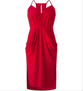 Vestido MIDI Faux Wrap Feminino BCBGeneration Vermelho Tamanho Médio