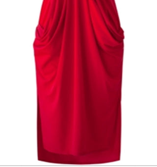 Vestido MIDI Faux Wrap Feminino BCBGeneration Vermelho Tamanho Médio