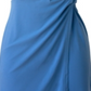 Vestido feminino BCBGeneration sem mangas com sobrepeliz frontal torcido, azul, tamanho pequeno