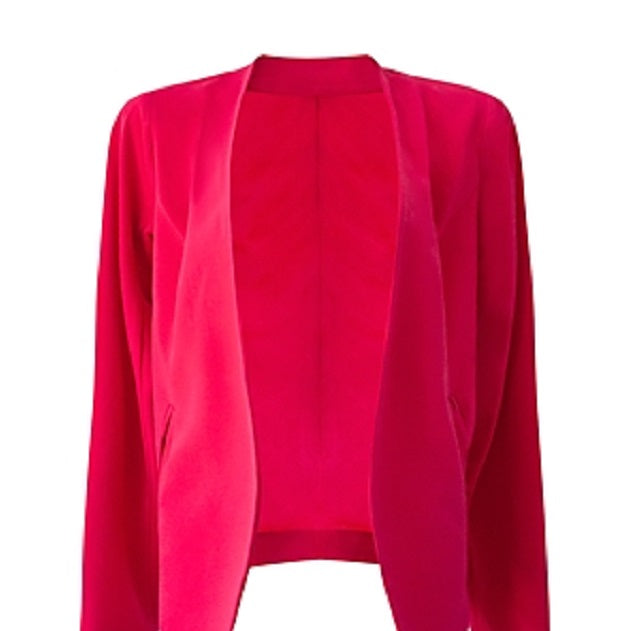 Blazer feminino BCBGeneration com frente aberta, vermelho, tamanho X-S