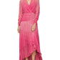 Vestido feminino de chiffon alto e baixo Sunburst BCBGMAXAZRIA, rosa, tamanho 6