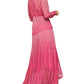 Vestido feminino de chiffon alto e baixo Sunburst BCBGMAXAZRIA, rosa, tamanho 6