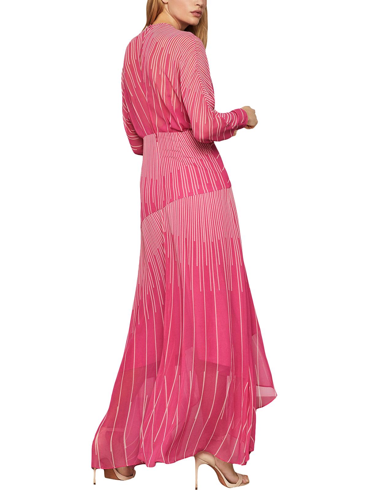 Vestido feminino de chiffon alto e baixo Sunburst BCBGMAXAZRIA, rosa, tamanho 6