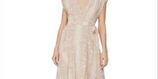 Vestido envelope feminino BCBGMAXAZRI com estampa de cobra rosa tamanho grande
