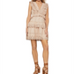 Vestido feminino com babados e ilhós BCBGMAXAZRIA, rosa, tamanho 12