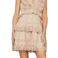Vestido feminino com babados e ilhós BCBGMAXAZRIA, rosa, tamanho 12