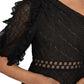 BCBGMAXAZRIA Vestido de noite feminino estilo império, de um ombro, preto, tamanho 8