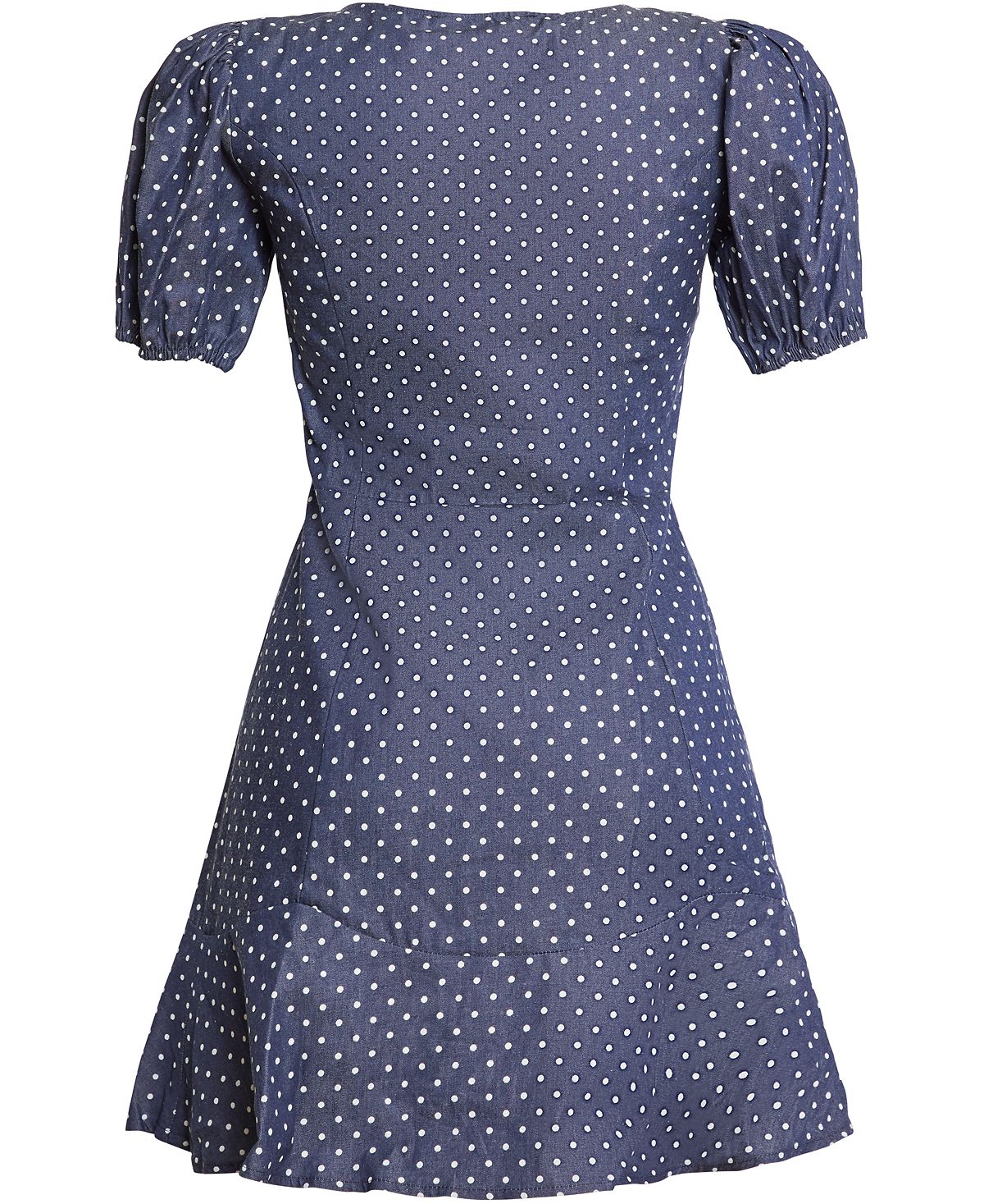 BCBGMAXAZRIA Vestido curto feminino com manga bufante e ajuste evasê, azul, tamanho X-S