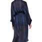 Jaqueta feminina leve com estampa de cobra BCBGMAXAZRIA, azul, tamanho X-S