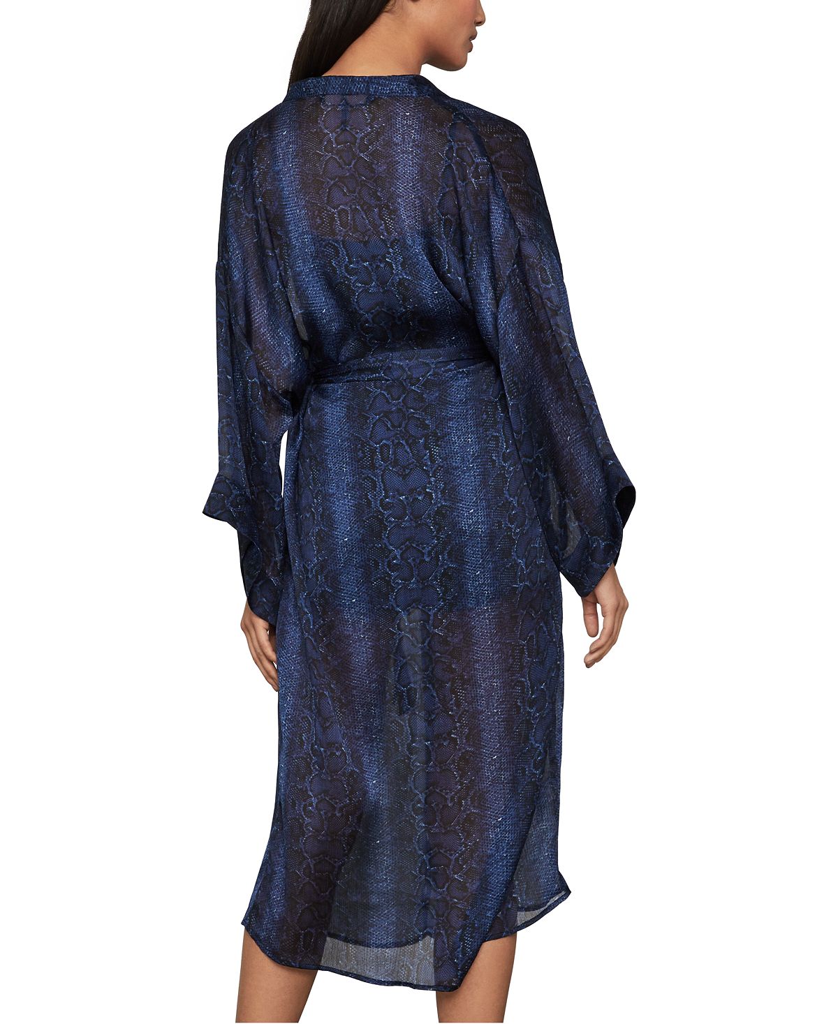Jaqueta feminina leve com estampa de cobra BCBGMAXAZRIA, azul, tamanho X-S