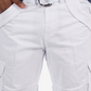 X-ray Shorts Cargo Masculino com Cinto e Bolso Duplo Branco Tamanho 38