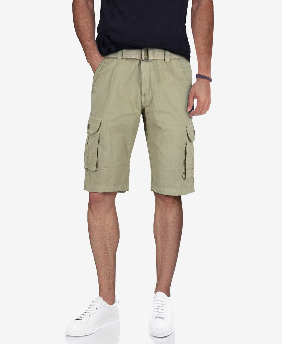 X-Ray Shorts Cargo Masculino com Cinto em Sarja e Fita Marrom Tamanho 34