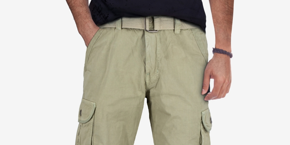 X-Ray Shorts Cargo Masculino com Cinto em Sarja e Fita Marrom Tamanho 34