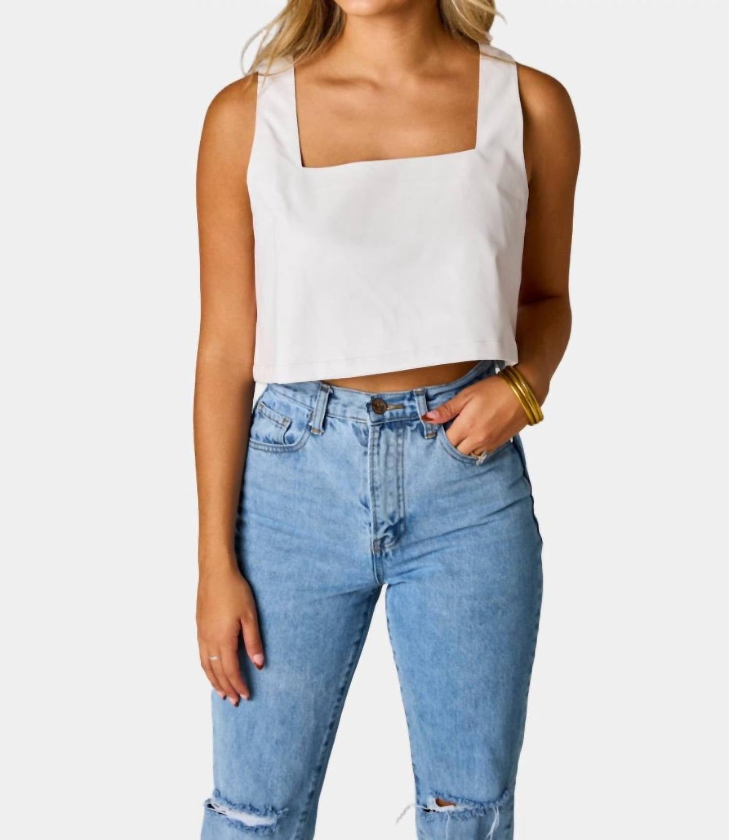 Buddylove - Manning Vegan Leather Cropped Tank Top
