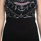 Aidan Mattox - Embellished Mesh Bodice Crepe Dress