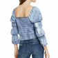 Rewash Junior's Tie Dyed Smocked Ruffle TrimTop Azul Tamanho Pequeno