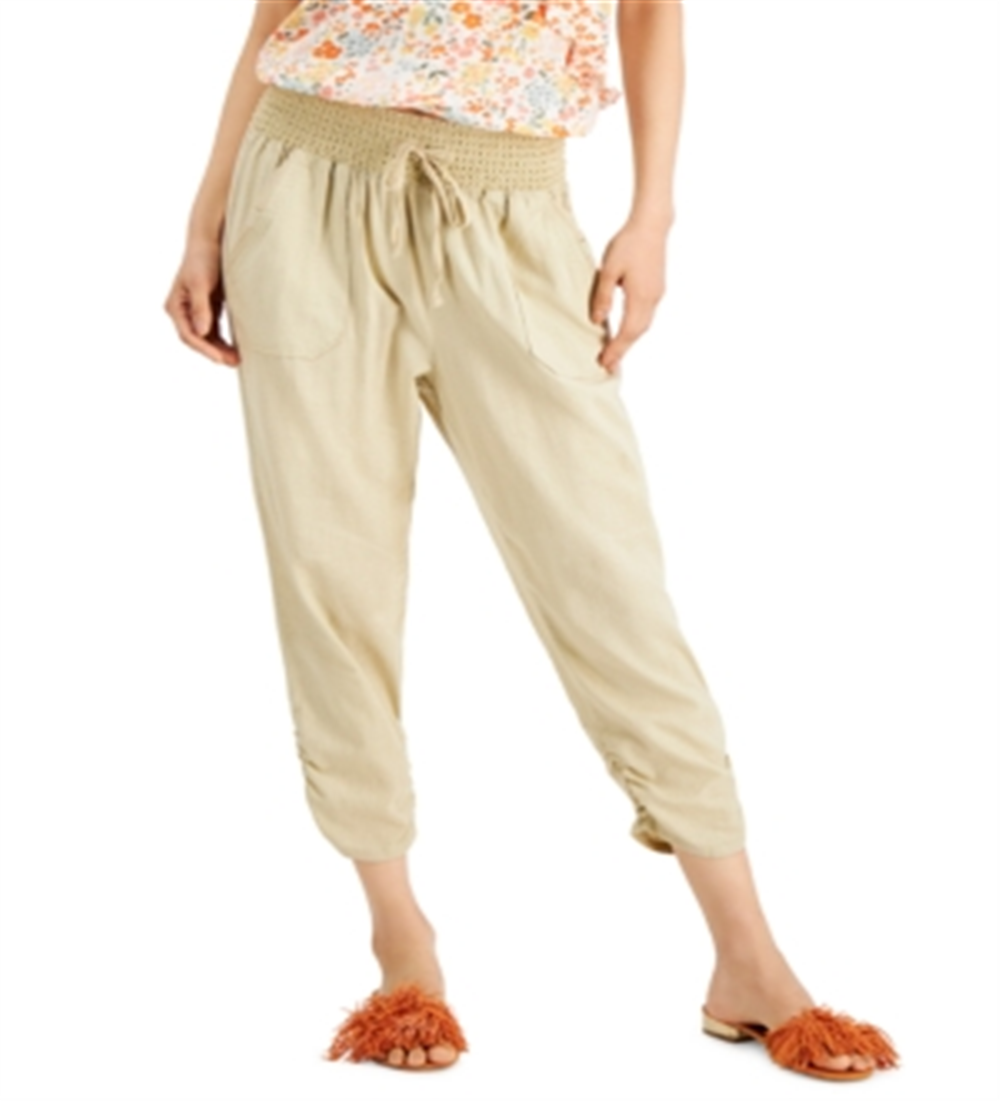 Calça jogger Rewash Junior's com bainha franzida, marrom, tamanho médio