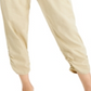 Calça jogger Rewash Junior's com bainha franzida, marrom, tamanho médio