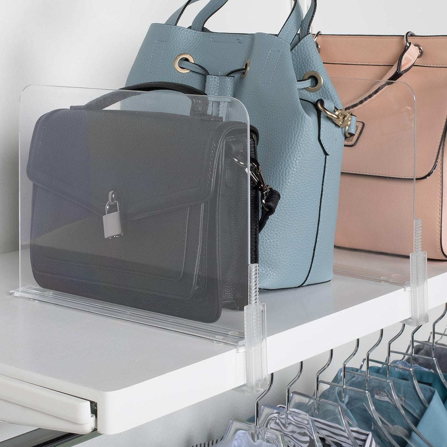 Divisória e separadora de prateleiras de acrílico para armários 