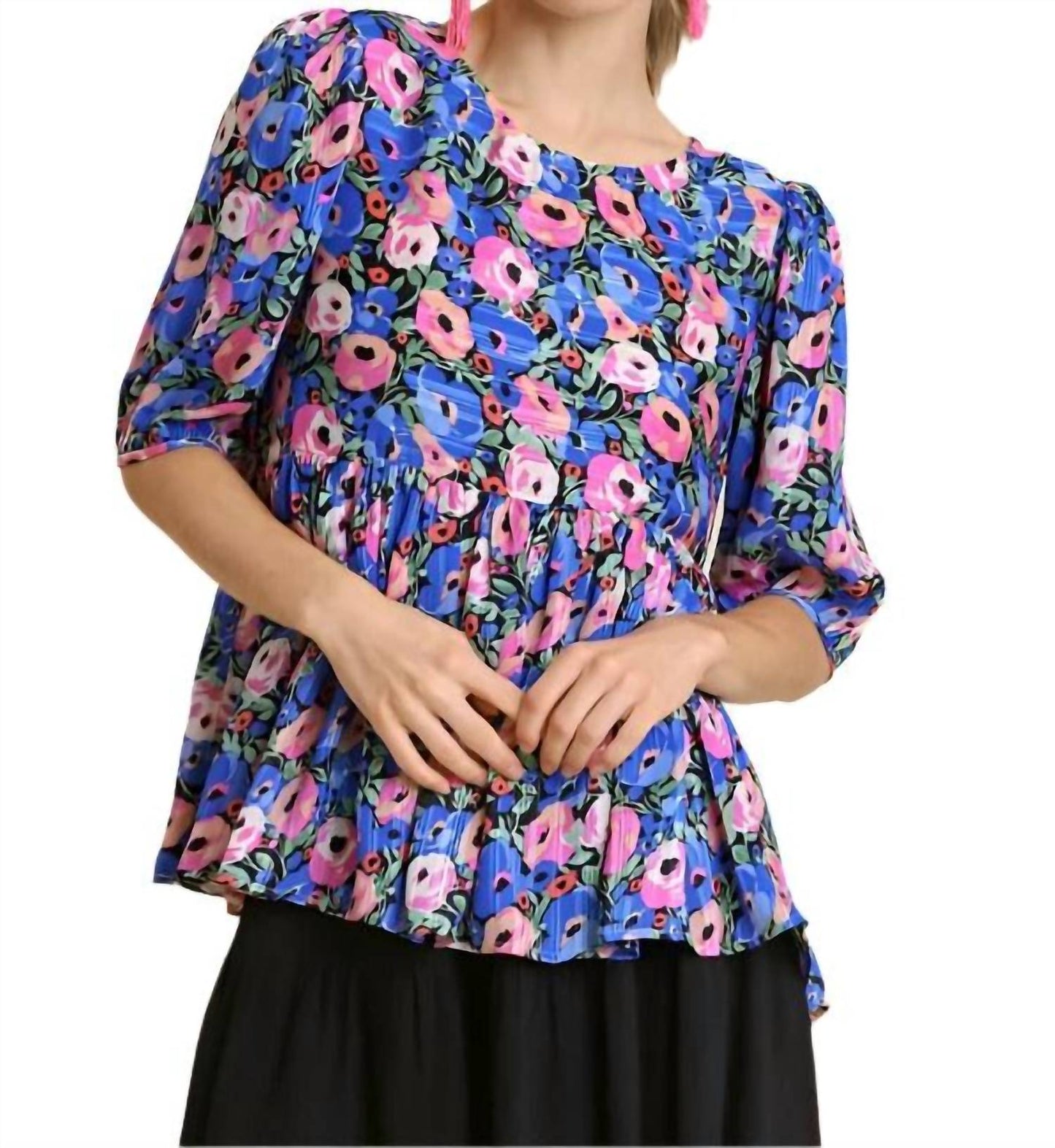 Umgee - Floral Short Sleeve Top