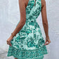 Trendsi - Vestido curto estampado com amarração na cintura