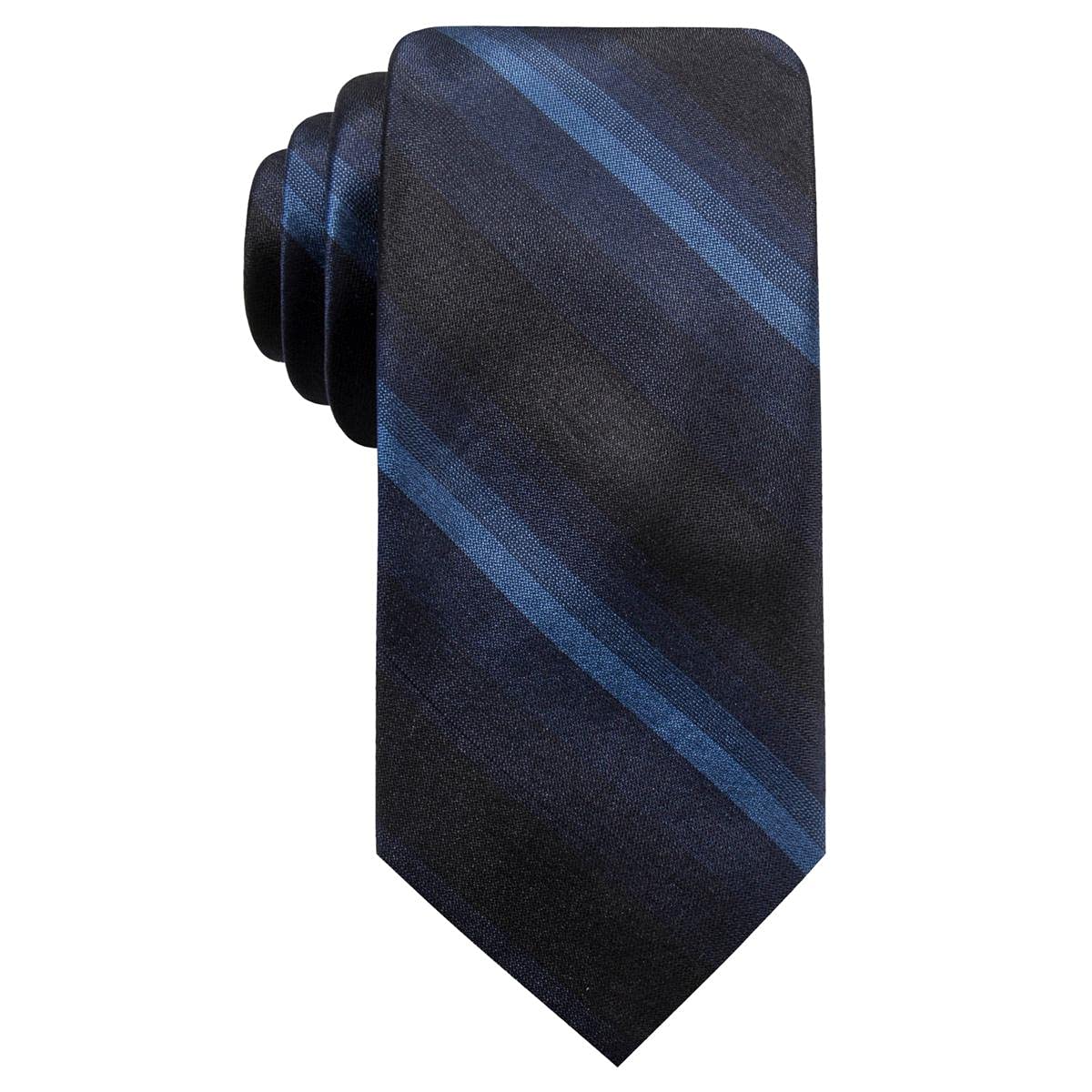 Ryan Seacrest Distinction Mens Leigh Silk Striped Neck Tie Black O/S