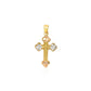 14k Tri Color Gold Cross Pendant