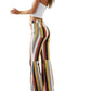 Bibi - Multicolor Stripe Bell Bottom Pants