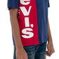 Camiseta Levi's Infantil Menino Colorblocked com Logotipo Vertical Azul Tamanho 2T