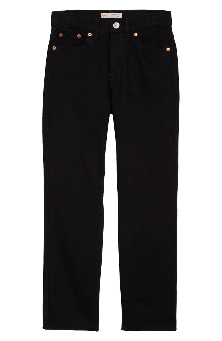 Calça jeans Levi's de cintura alta e perna reta para meninas - tamanho 14, azul