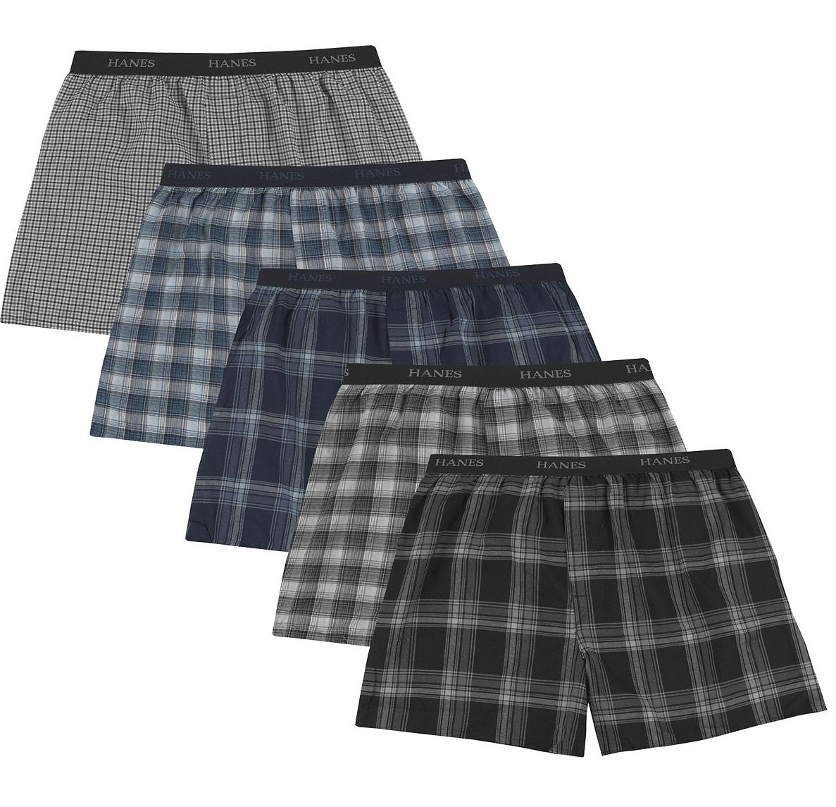 Pacote com 4 cuecas boxer Hanes masculinas + 1 par extra bônus, tamanhos variados, pequeno