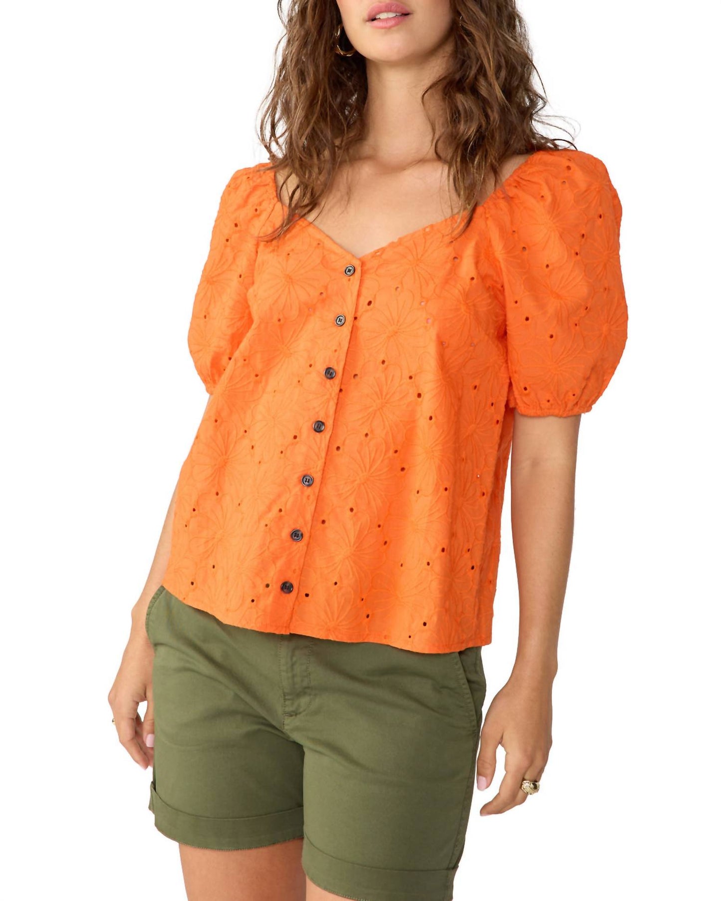 Sanctuary - Bubble Sleeve Button Down Blouse