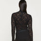 Enza Costa - Puckered Lace Long Sleeve Mockneck
