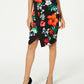 Saia Scuba Estampada Floral Feminina Thalia Sodi Preta Tamanho 2 Extra Grande