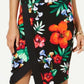Saia Scuba Estampada Floral Feminina Thalia Sodi Preta Tamanho 2 Extra Grande