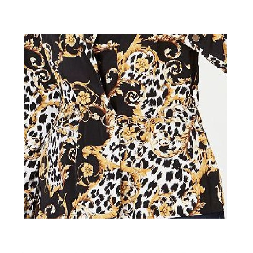 Blazer feminino com cinto e estampa animal Thalia Sodi, tamanho médio