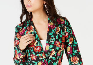 Thalia Sodi Blazer Floral Feminino Rosa com Cinto