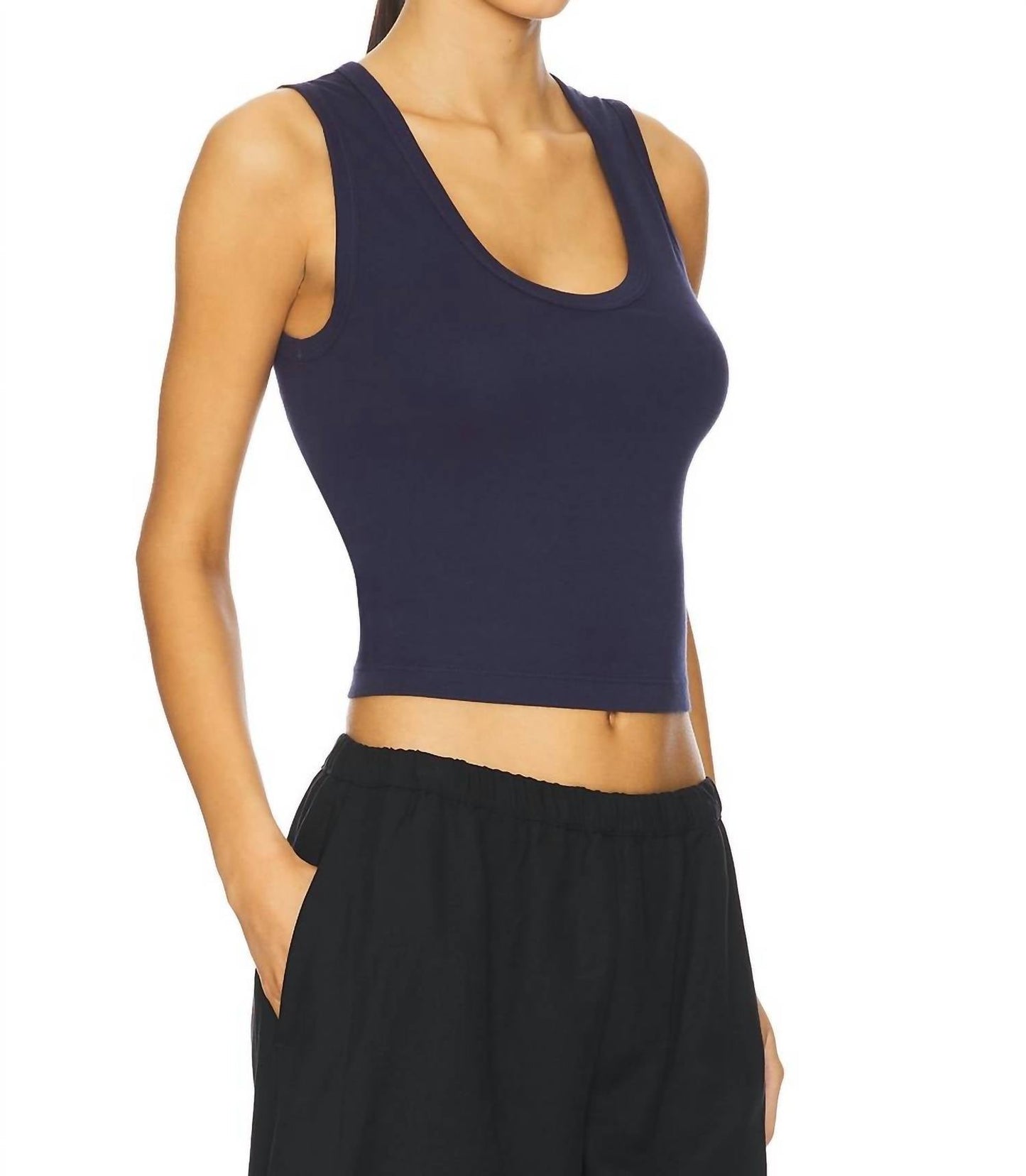 Enza Costa - Cropped Fitted U Tank Top