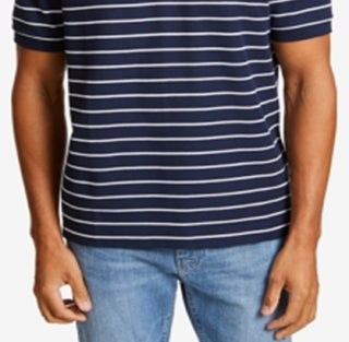 Camisa polo masculina listrada Nautica, azul, tamanho XX-G