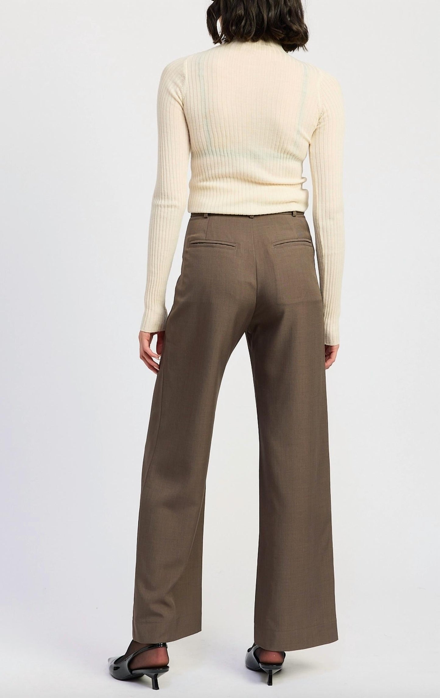 Emory Park - Straight Leg High Waist Buckle Trousers