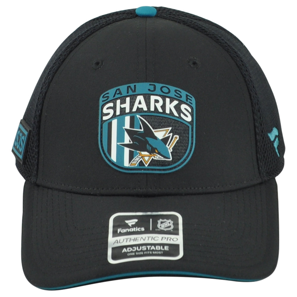 NHL Fanatics Authentic Pro San Jose Sharks SJS Performance Mesh Trucker Hat Cap