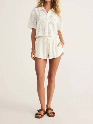 Z Supply - Blusa de malha Madrid com ilhós e botões