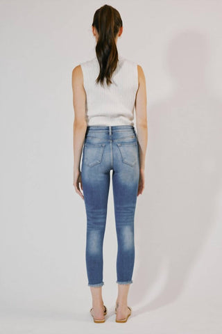 Kancan - Calça Jeans Skinny Desgastada no Tornozelo