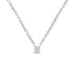 14K White Gold 1/5 Cttw Emerald Shape Solitaire Diamond 18" Pendant Necklace (G-H Color, VS2-SI1 Clarity)