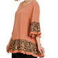 Umgee - Animal Print Ruffle Hem Top