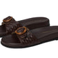Jack Rogers Women's Essex Slide-Embossed Leather Sandal, Hot Fudge, 9