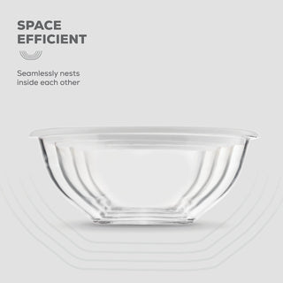 Tigelas de vidro para misturar com tampas - conjunto de 8 peças 