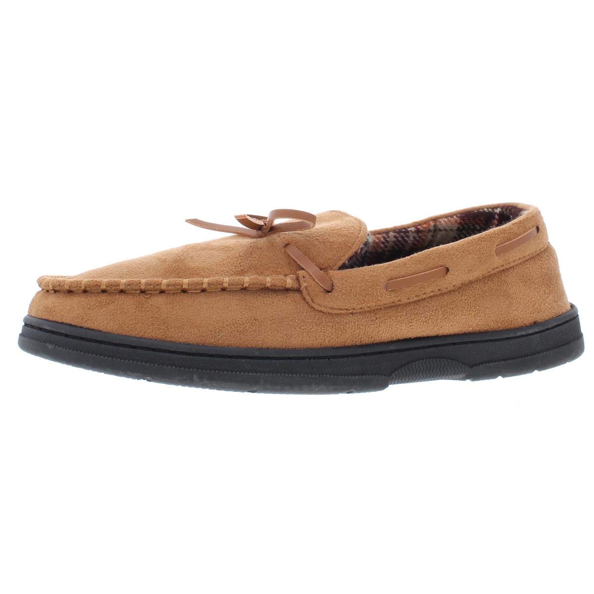 Gold Toe Mens Slippers Medium (9) Carter Tie Moccasin Brown M