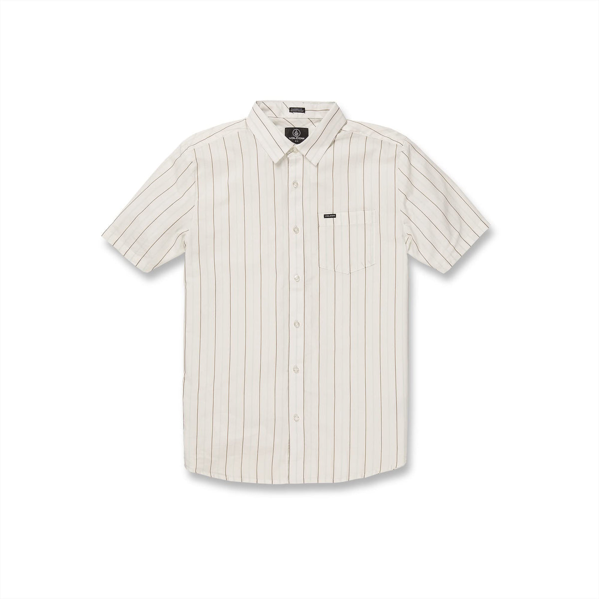 Volcom Men's Boiler Woven Short Sleeve Button Down Shirt Cloud